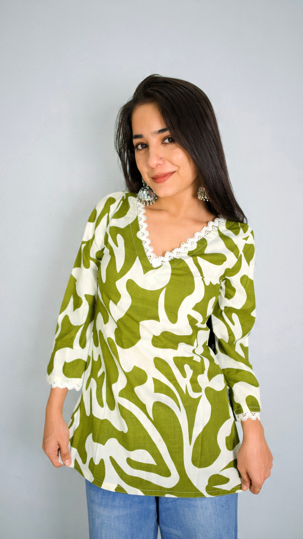 Pure Cotton Designer Short Kurti