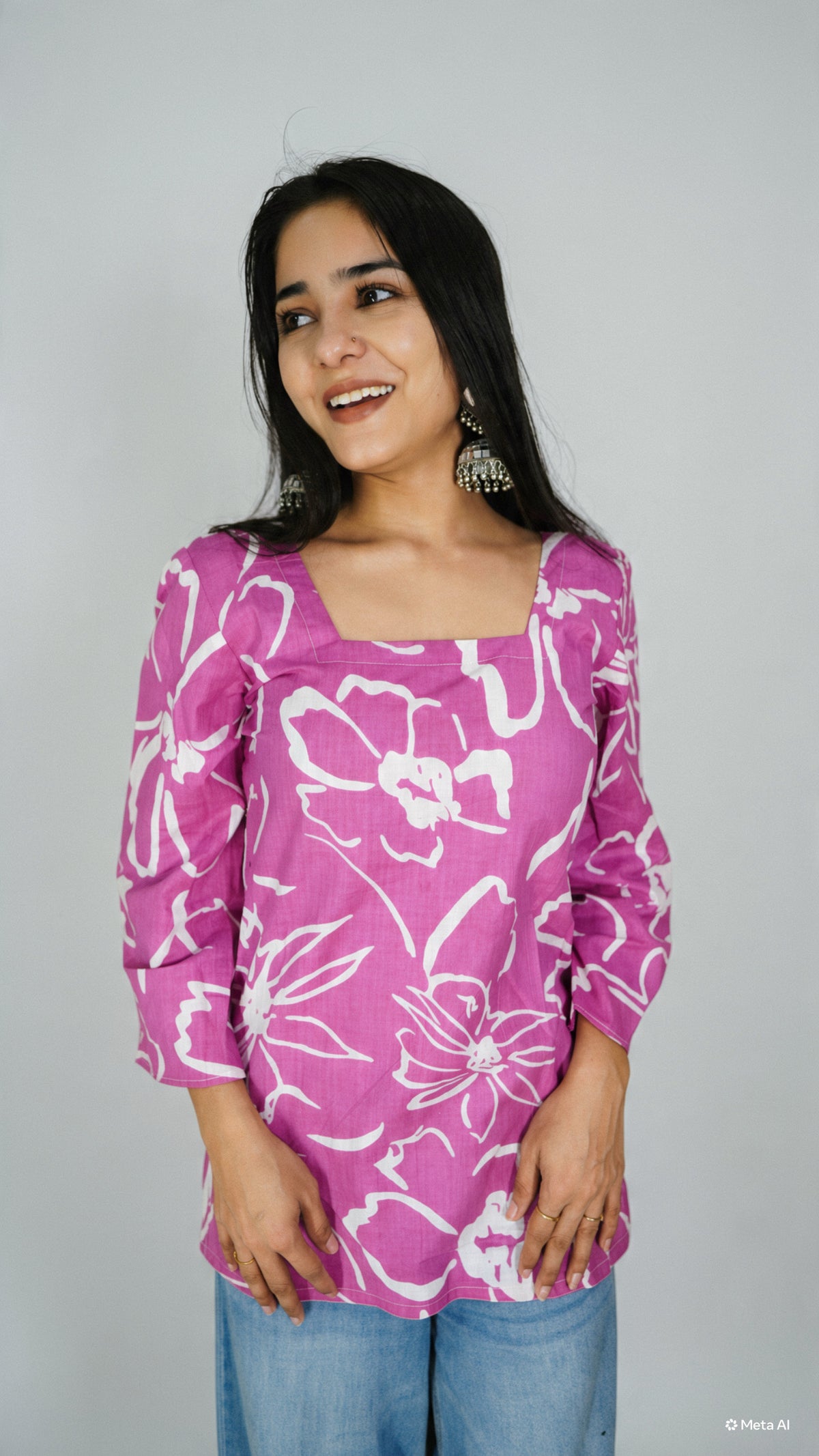 Pure Cotton Designer Short Kurti