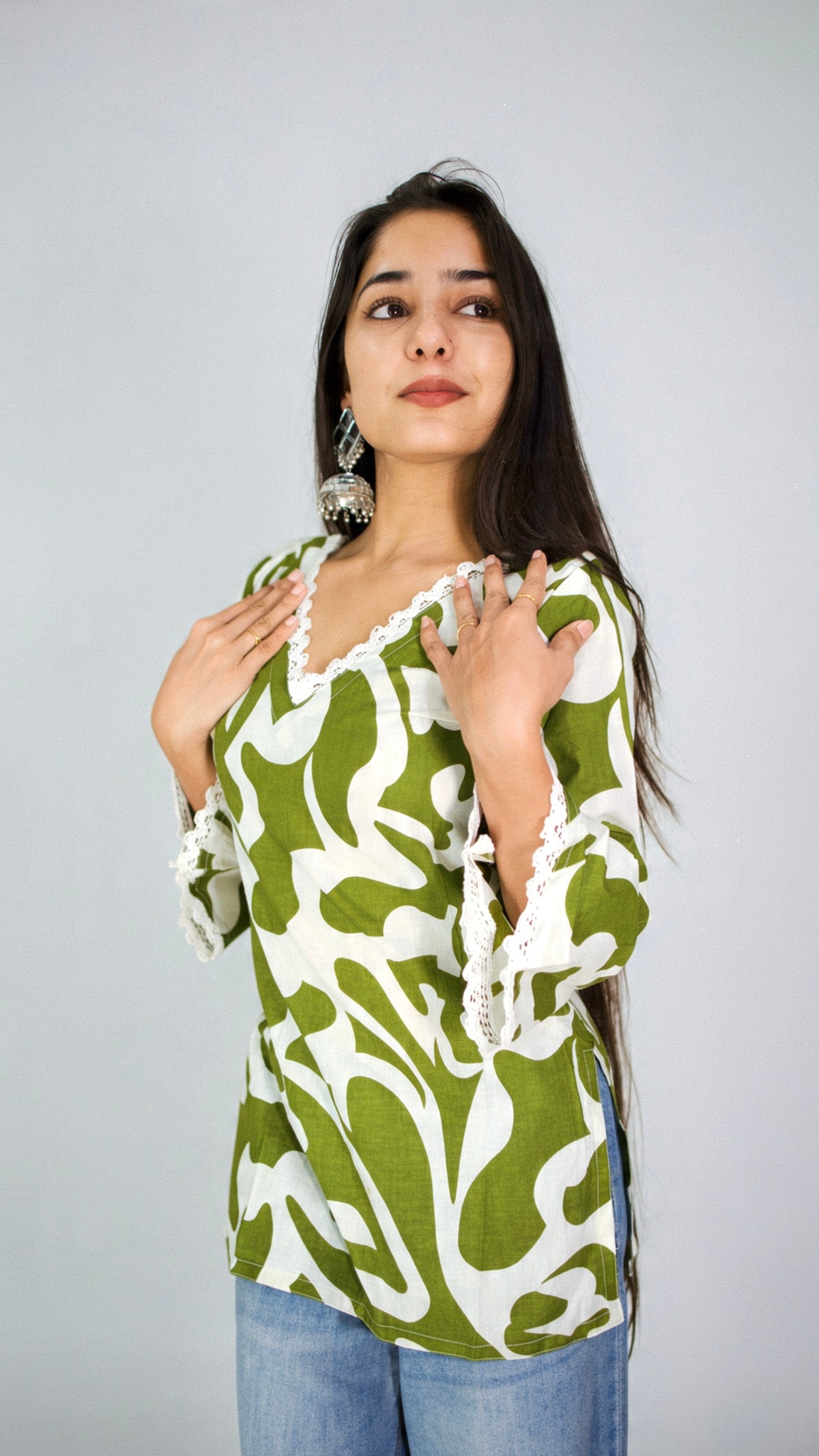 Pure Cotton Designer Short Kurti