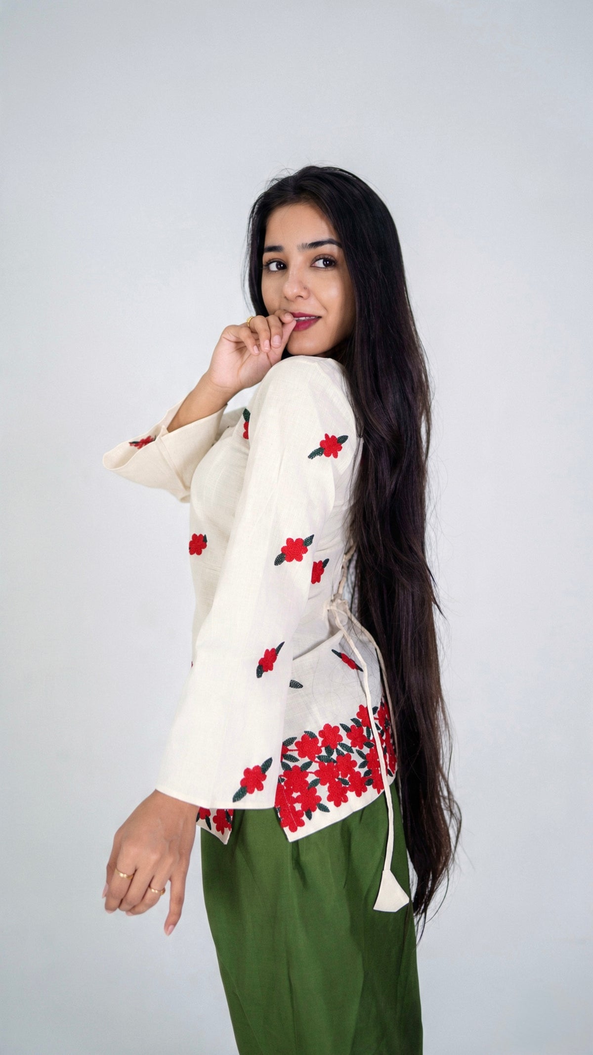 Premium Kora Cotton Embroidered Kurti