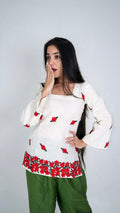 Premium Kora Cotton Embroidered Kurti