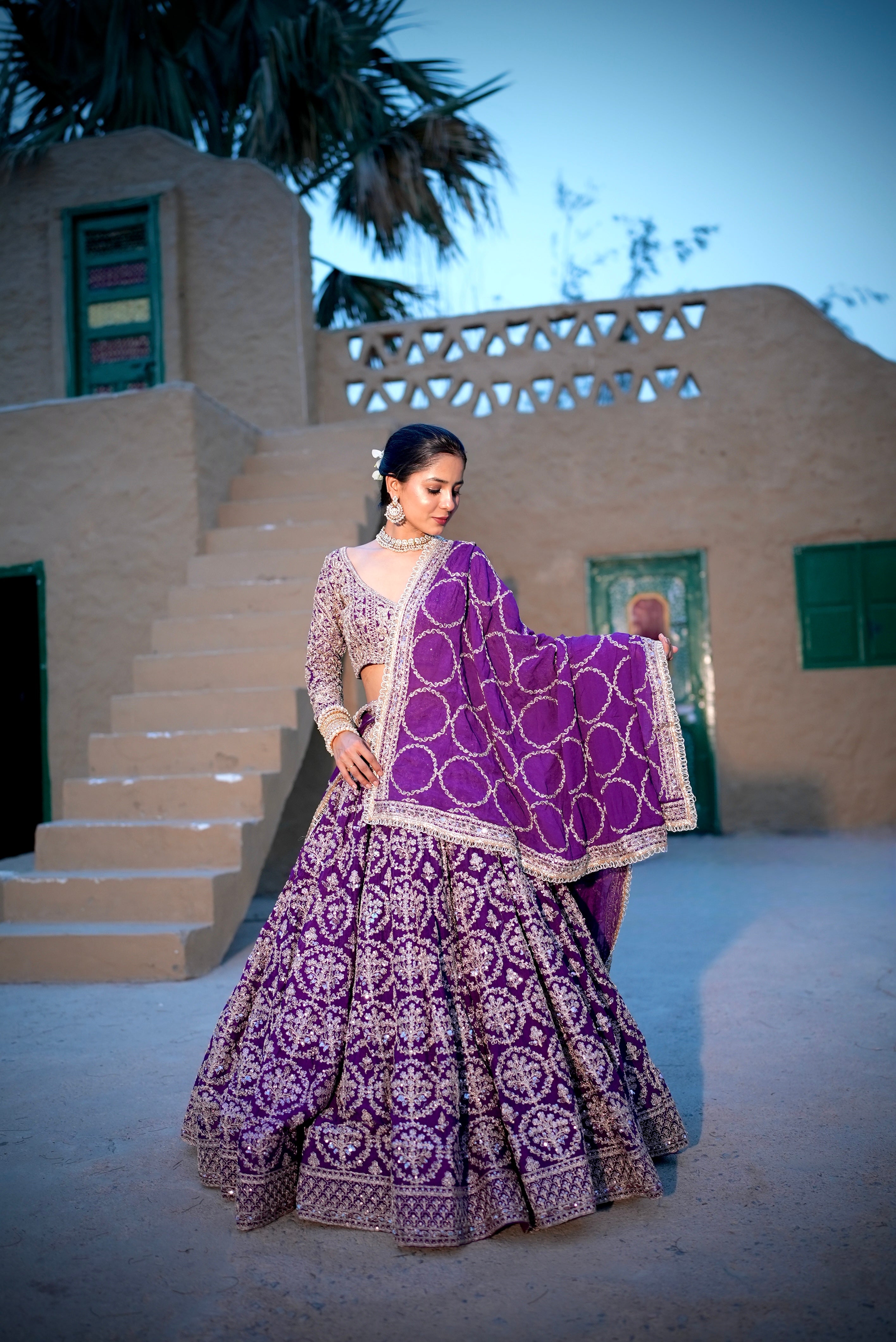 Lavanya Purple Lehenga