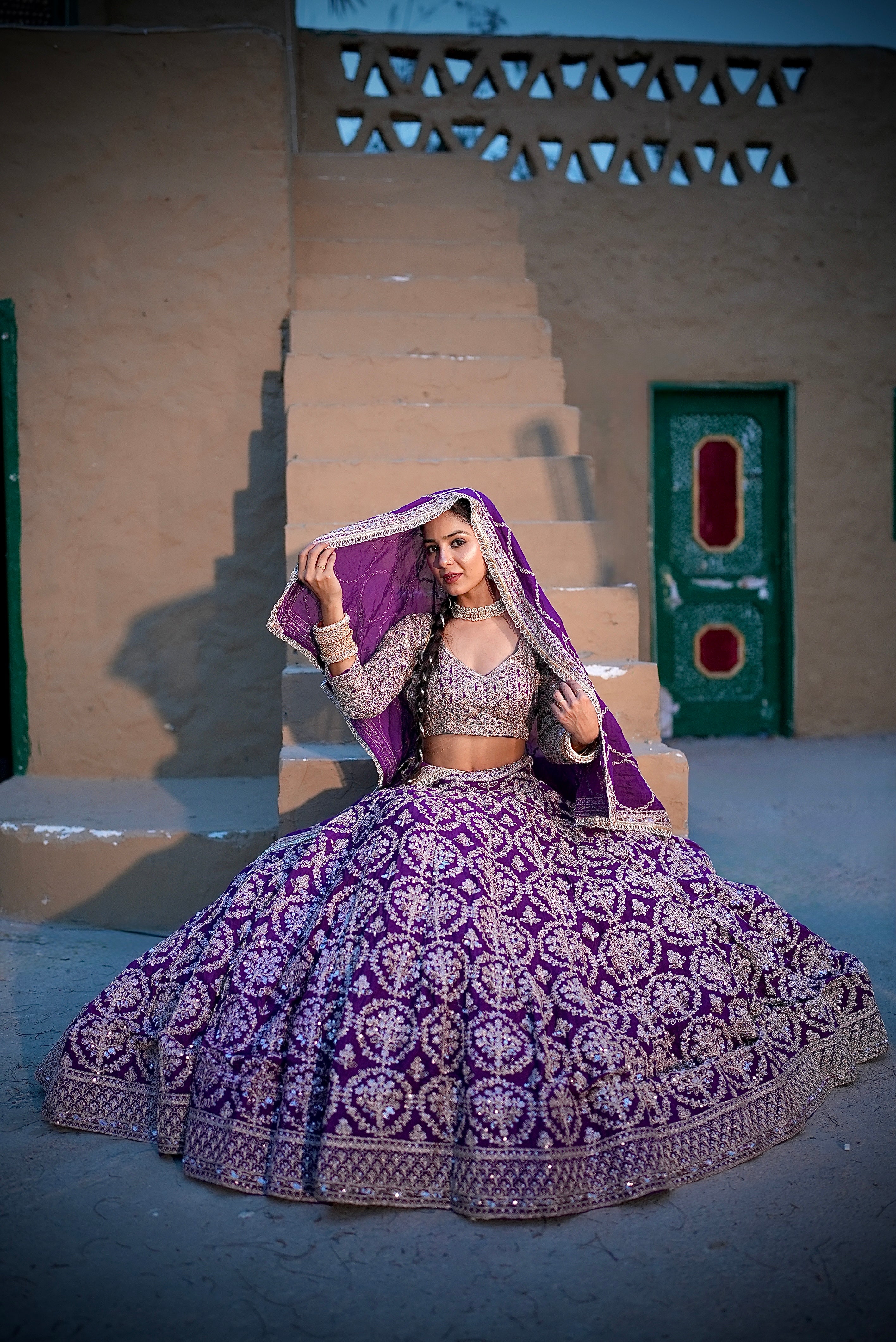 Lavanya Purple Lehenga