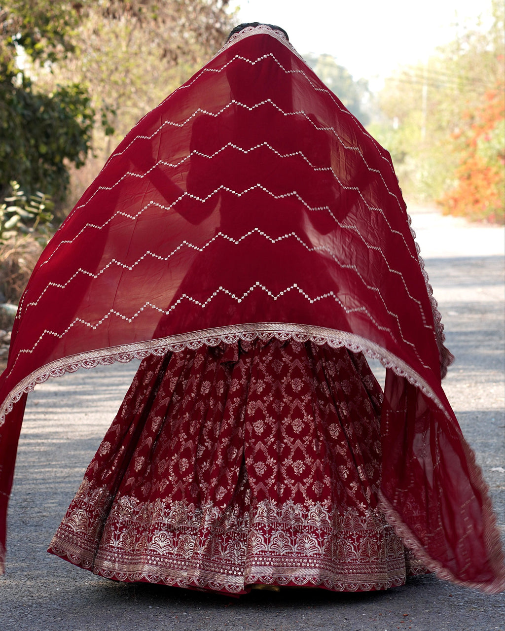 Premium Banarasi Lehenga  | Fully Stitched | 6 Meter Flair