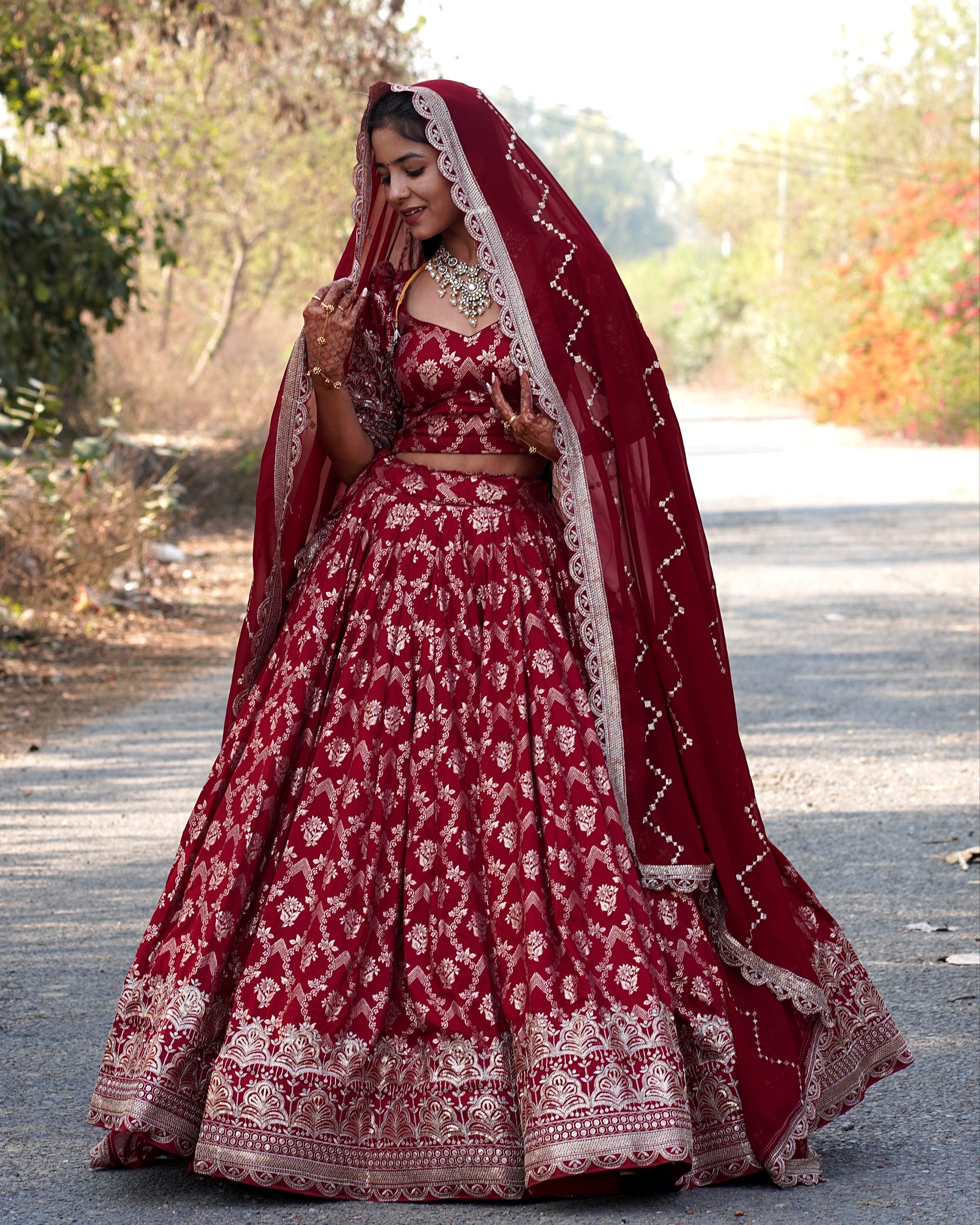 Premium Banarasi Lehenga  | Fully Stitched | 6 Meter Flair