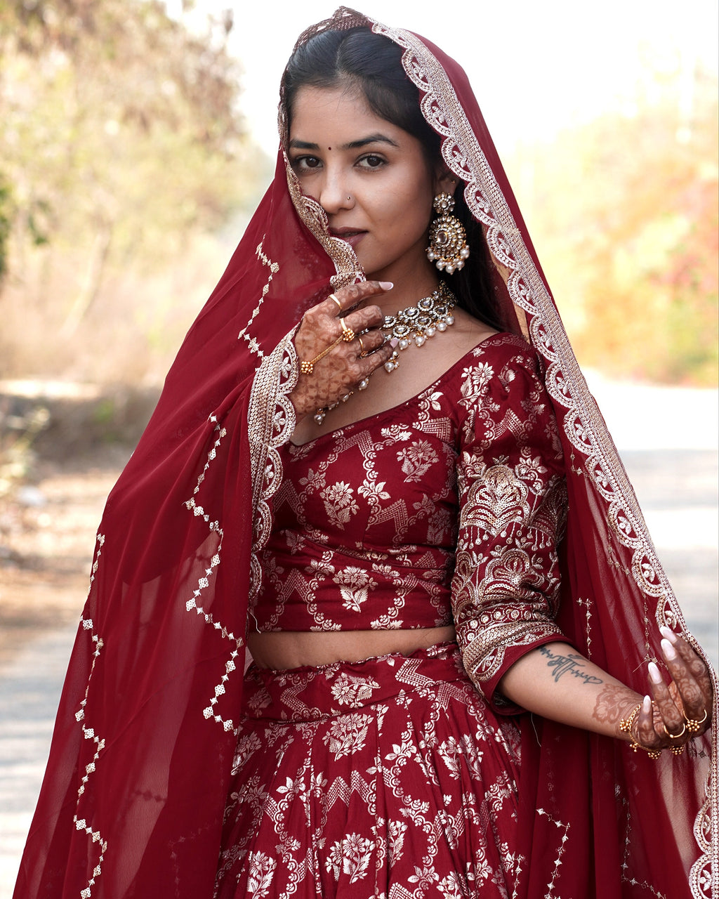 Premium Banarasi Lehenga  | Fully Stitched | 6 Meter Flair