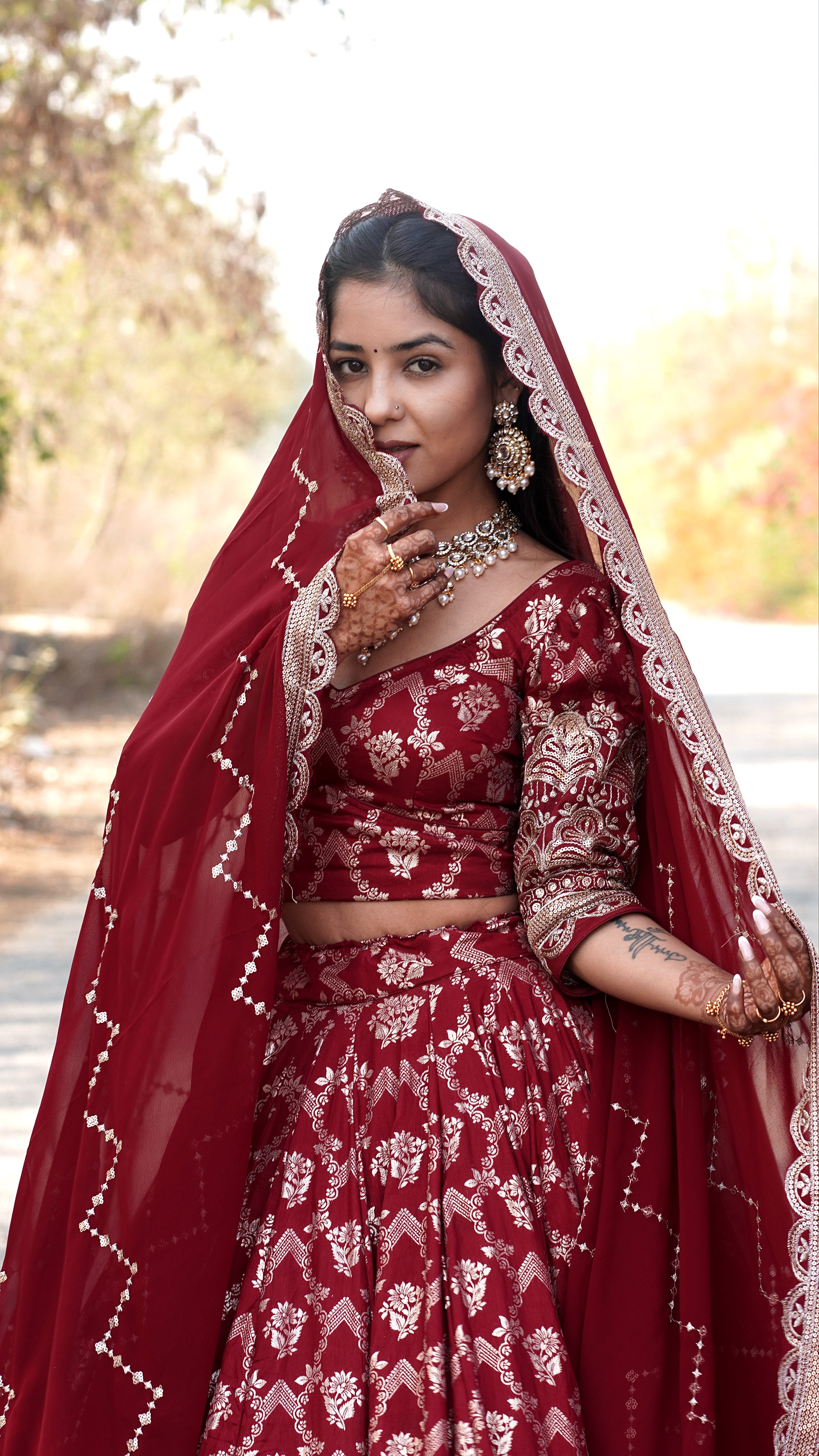 Premium Banarasi Lehenga  | Fully Stitched | 6 Meter Flair