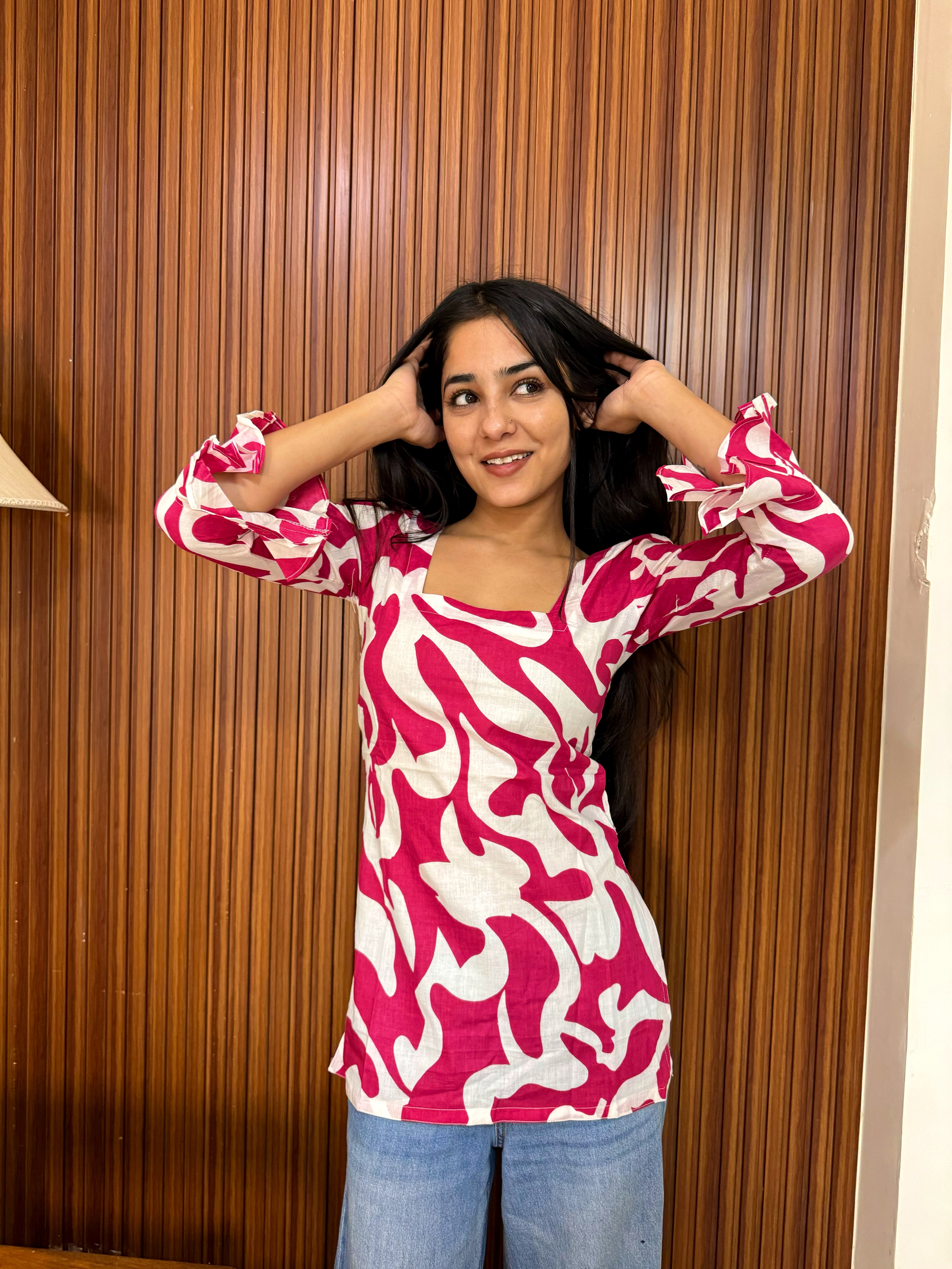 Pure Cotton Designer Short Kurti