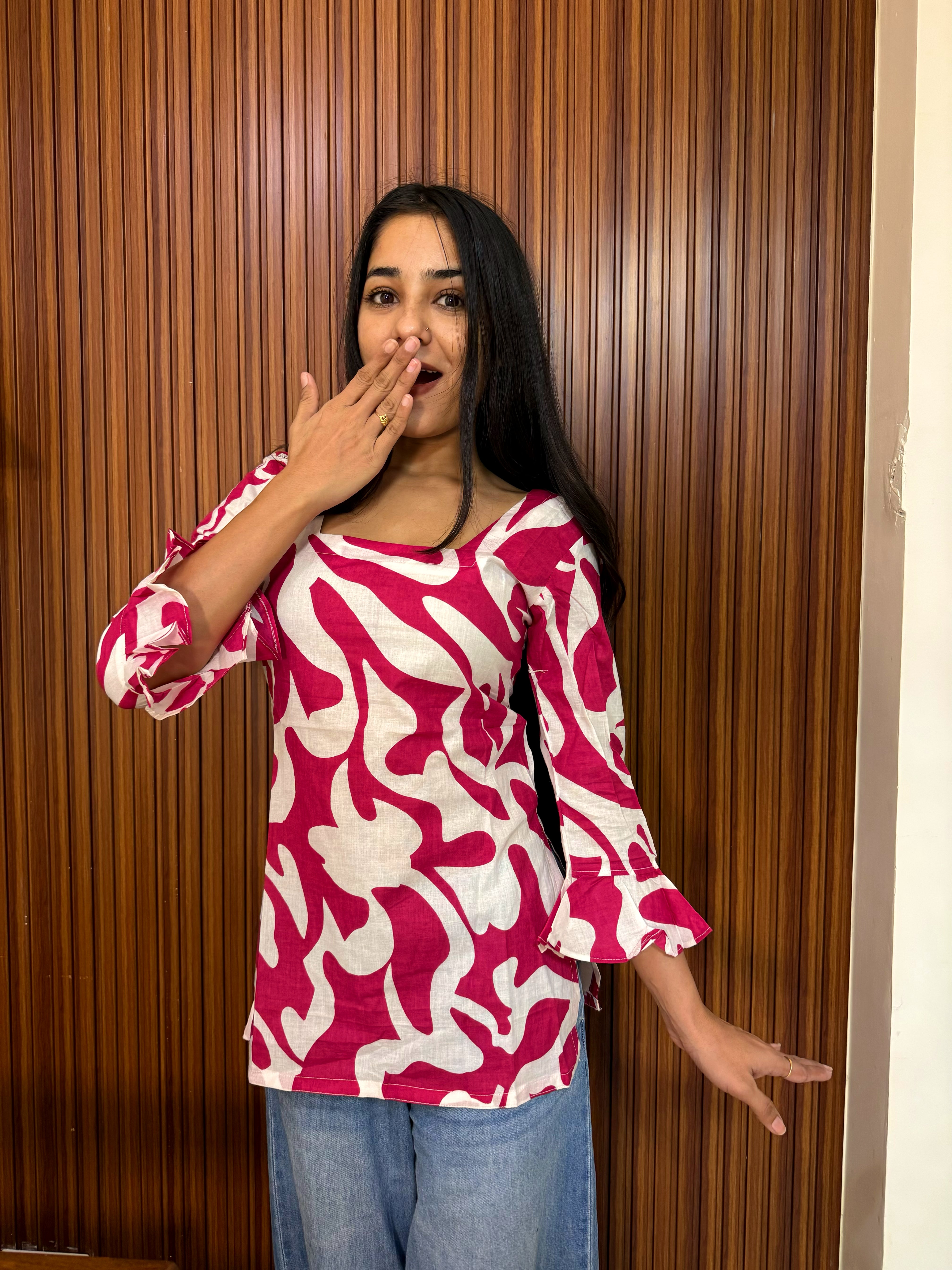Pure Cotton Designer Short Kurti