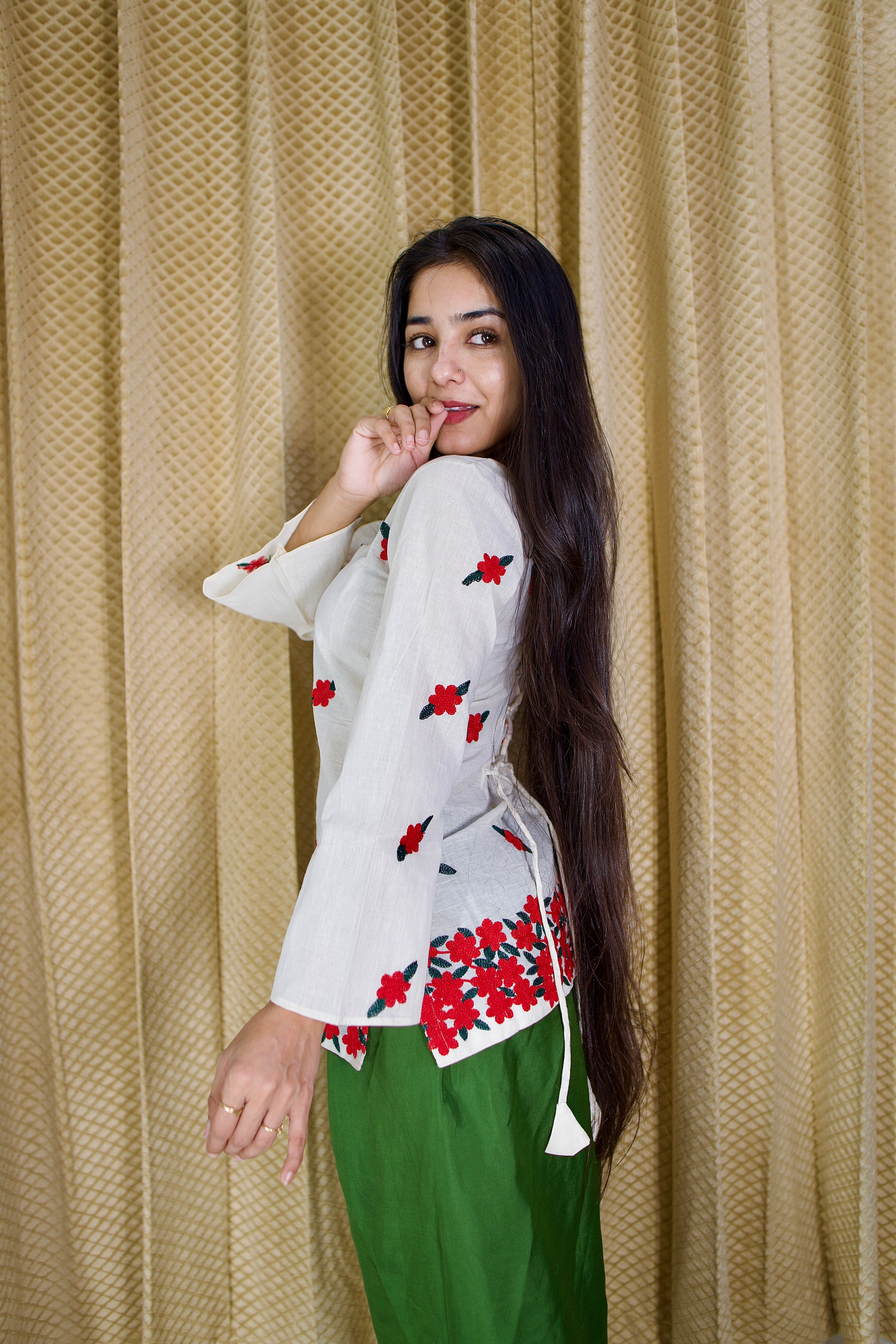 Premium Kora Cotton Embroidered Kurti