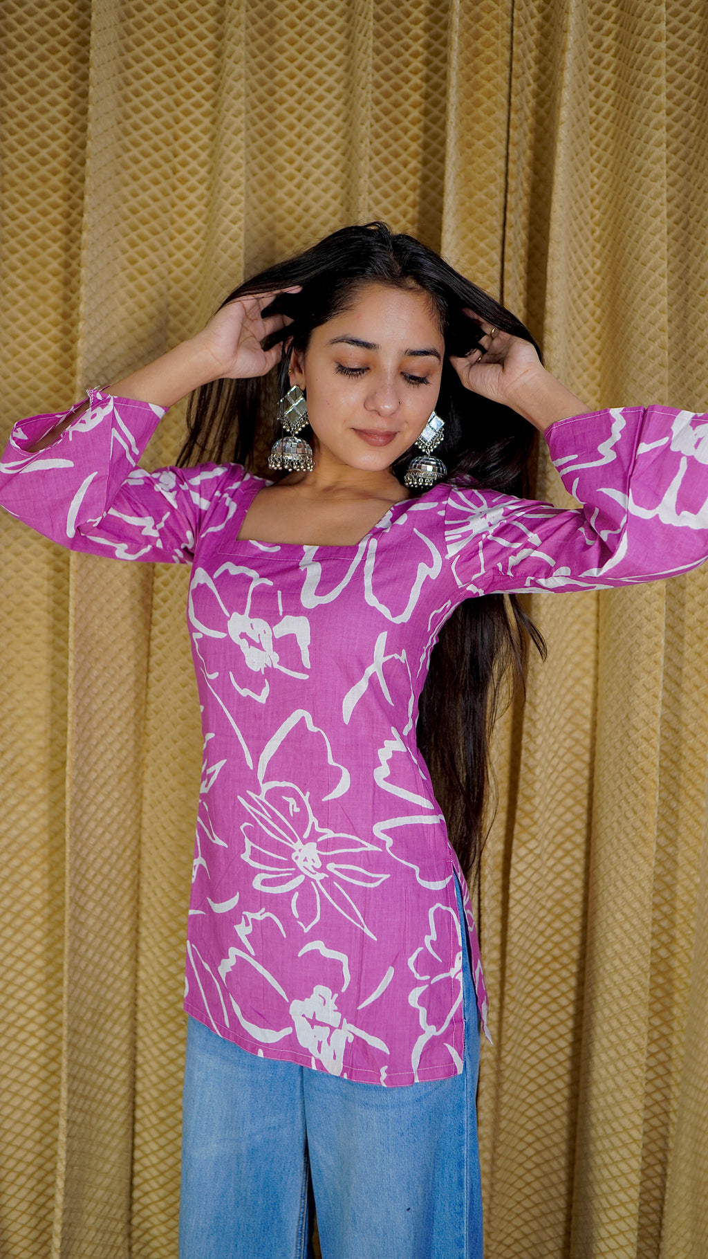 Pure Cotton Designer Short Kurti