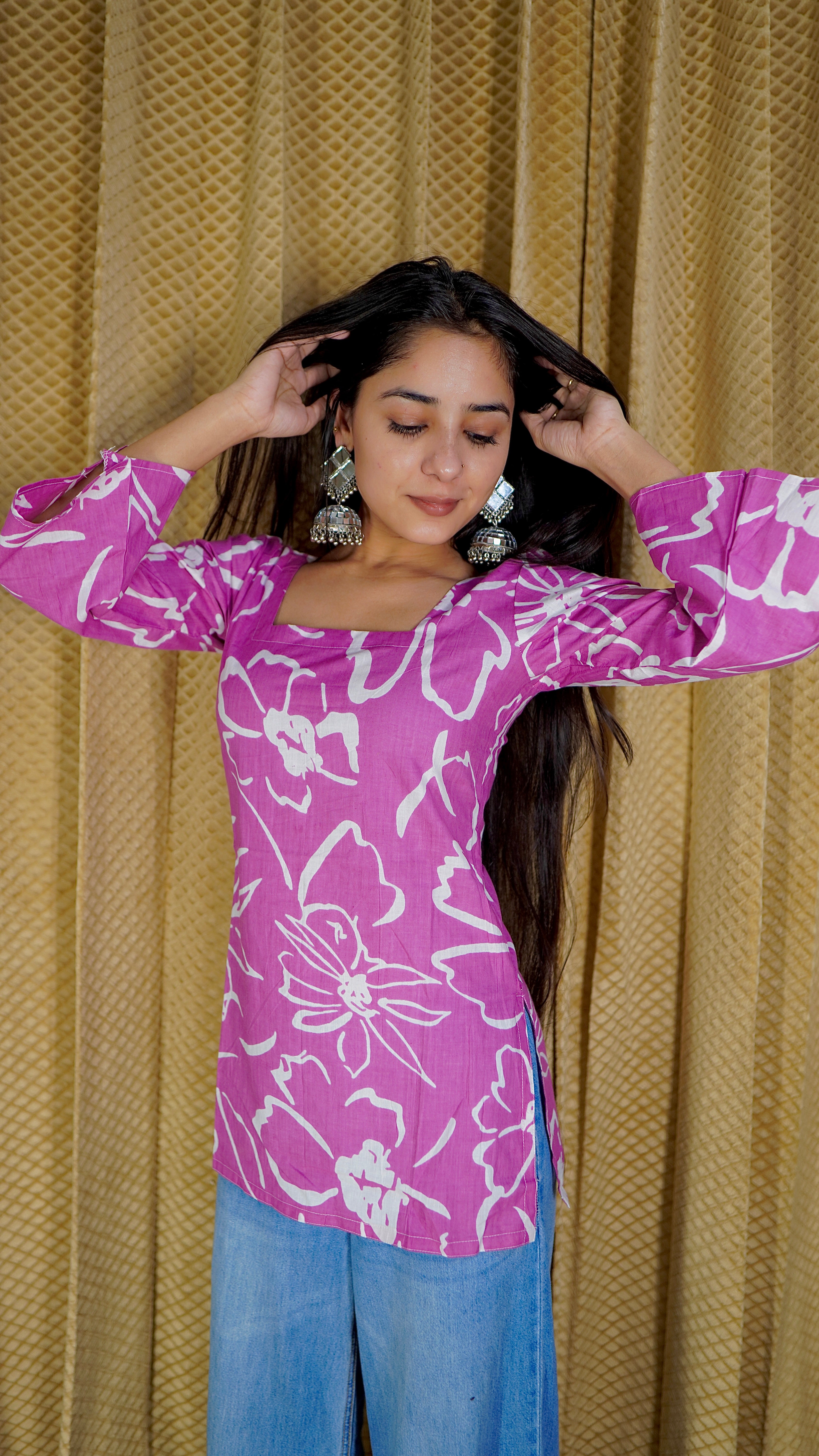 Pure Cotton Designer Short Kurti
