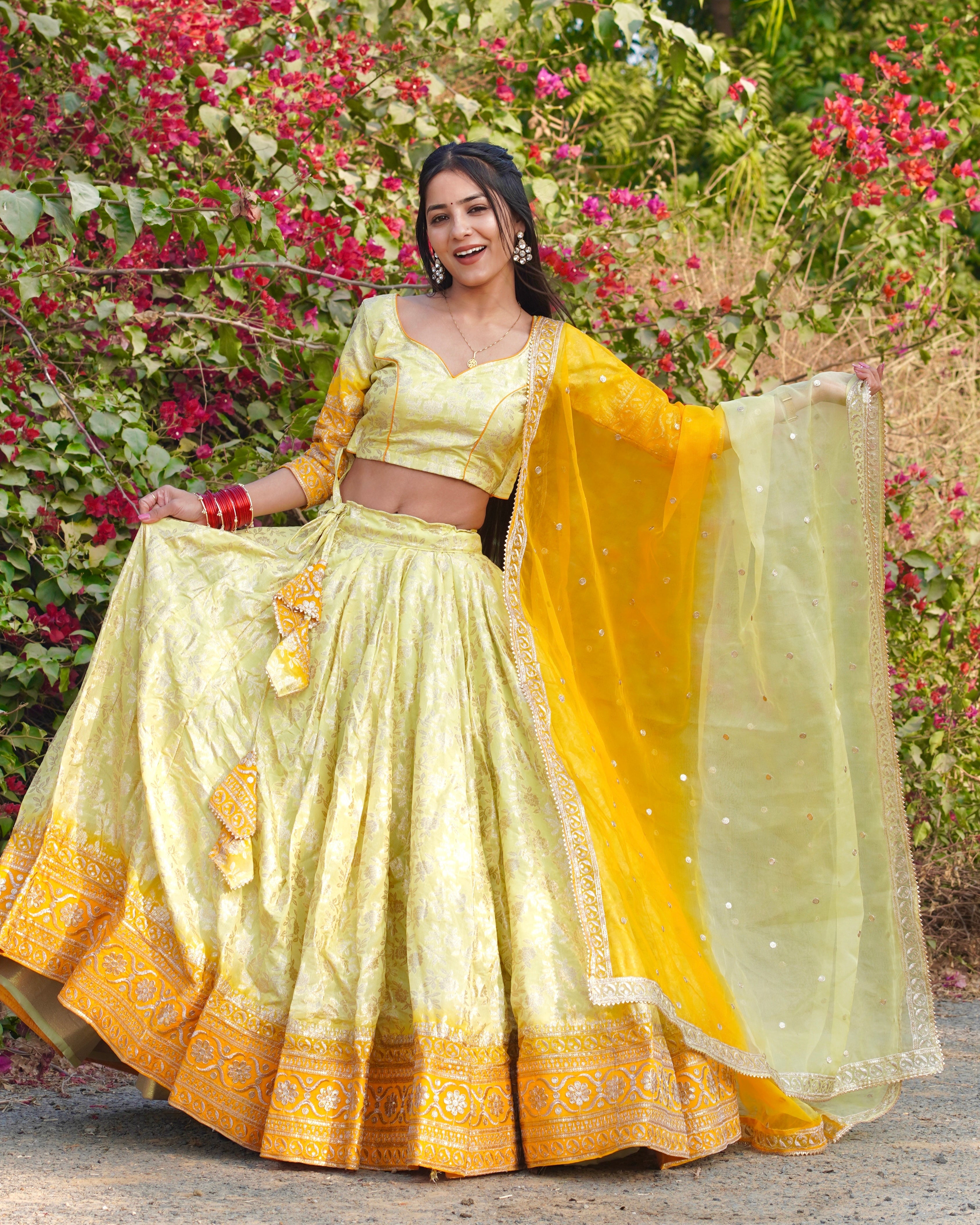 Premium Banarasi Lehenga for Women | Fully Stitched | 6 Meter Flair