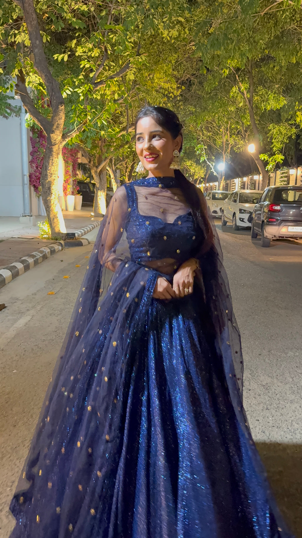 Royal Blue Sparkling Sequin Lehenga