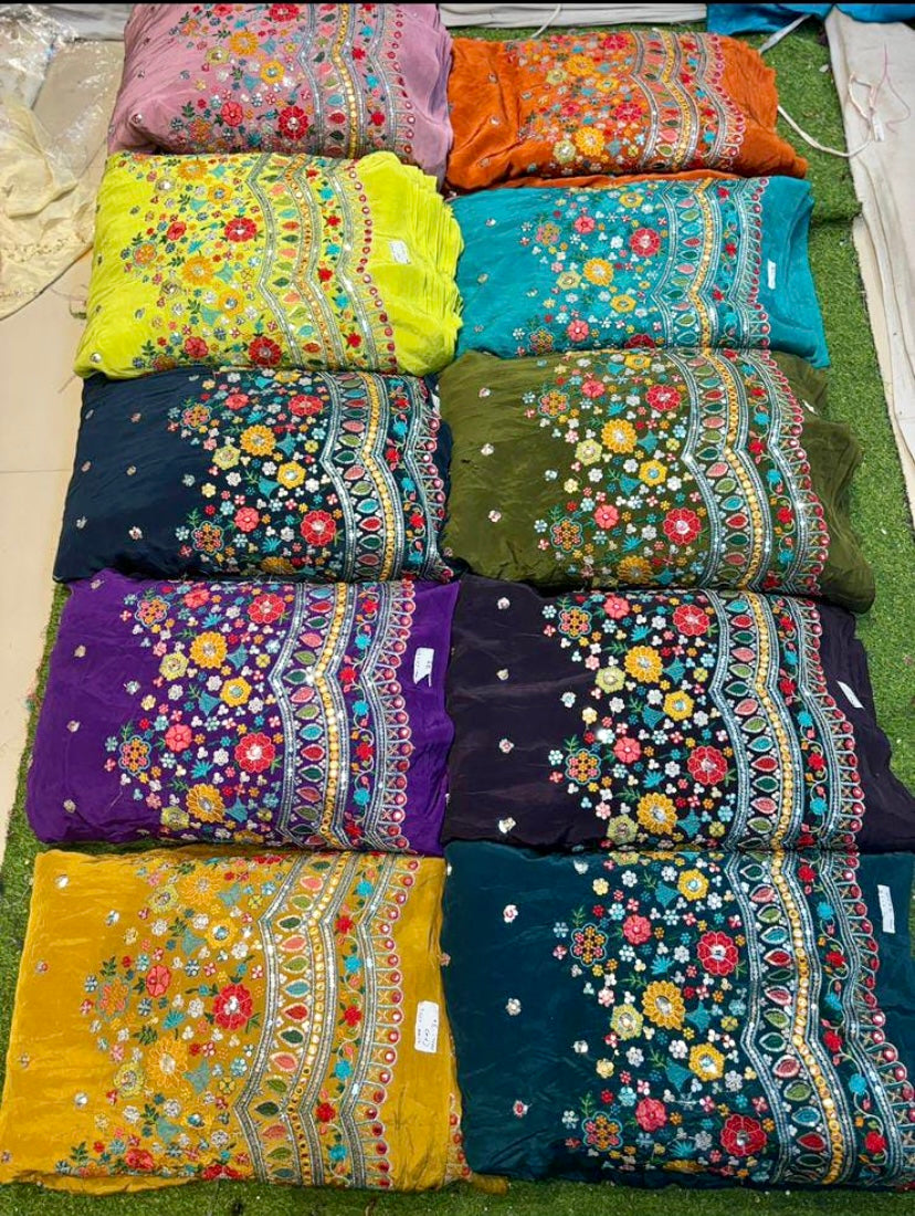 Premium Designer Lehenga Set – Fully Stitched | 5 Meter Flair | Full-Size Dupatta