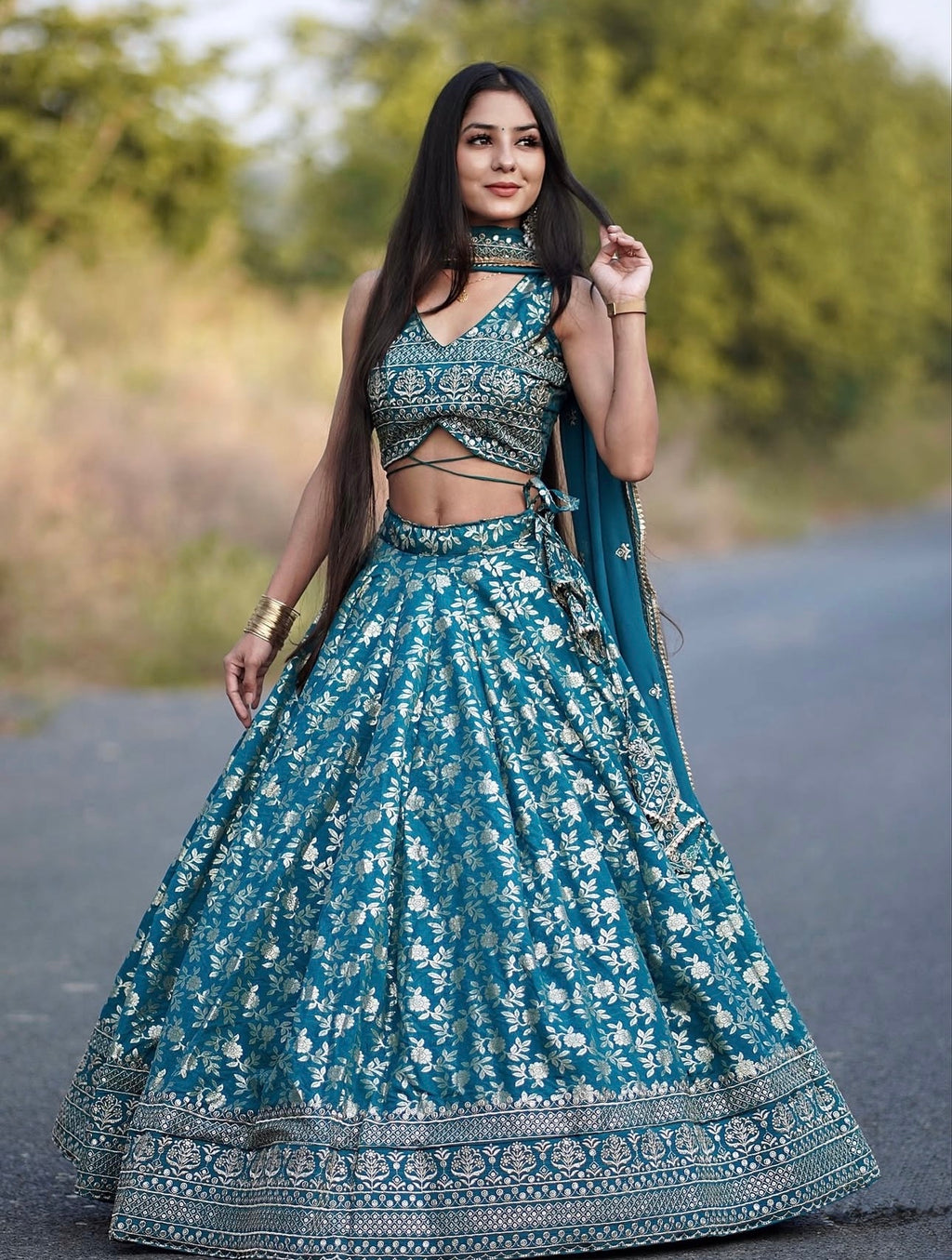Premium Banarasi Lehenga for Women | Fully Stitched | 6 Meter Flair