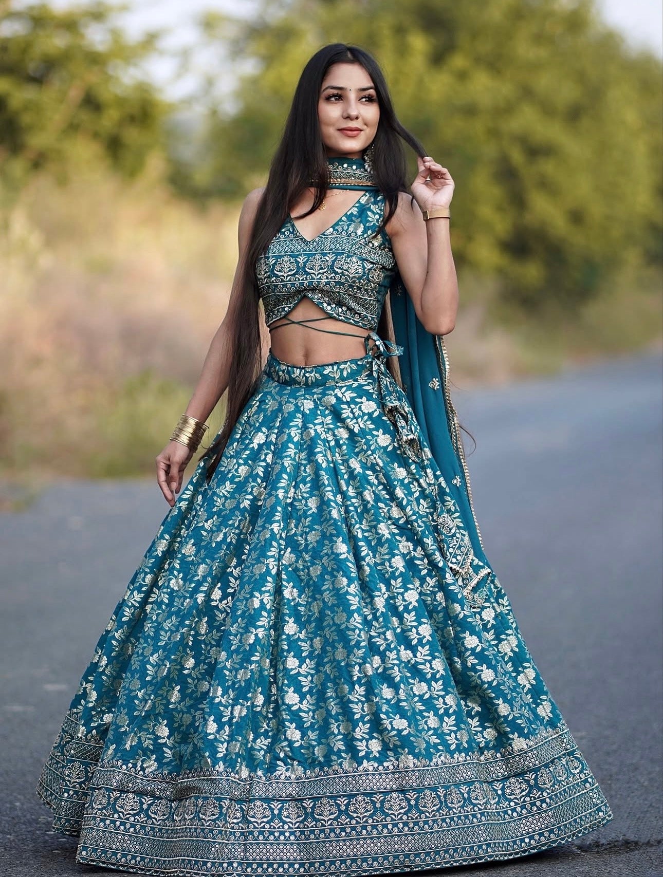 Premium Banarasi Lehenga for Women | Fully Stitched | 6 Meter Flair