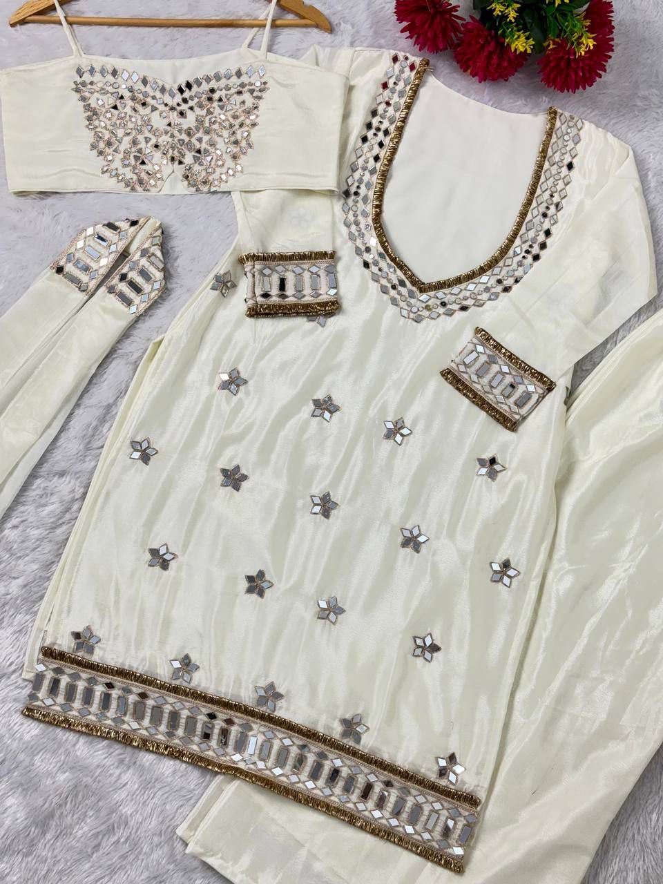 Siya Mirror Plazo Set