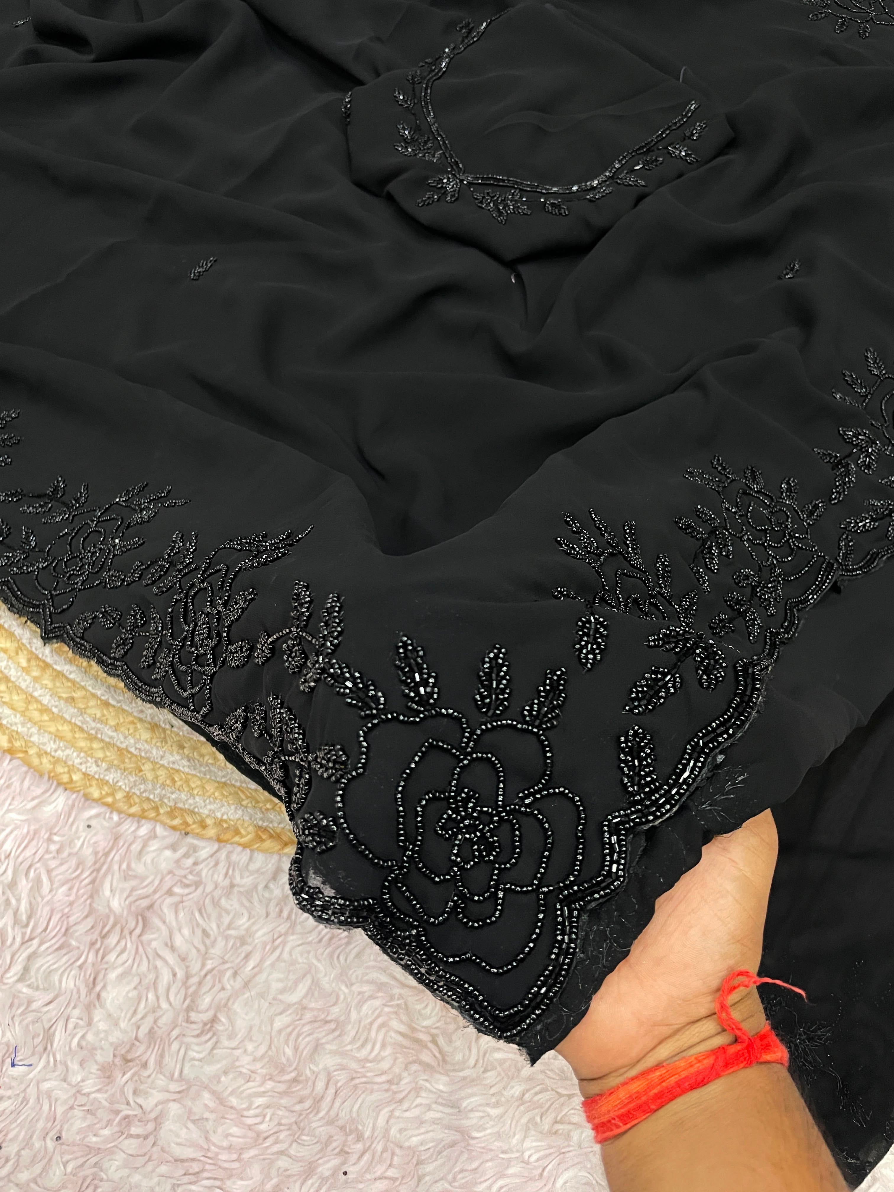 Fox Gorggte Saree With Beautiful Khatli Cut Dana Handwork
