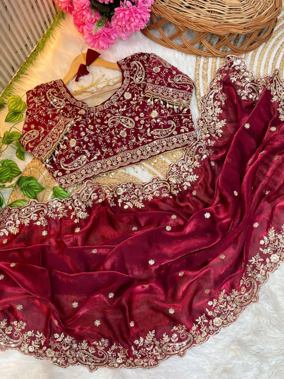 New Launch: Designer Fendy Satin Saree