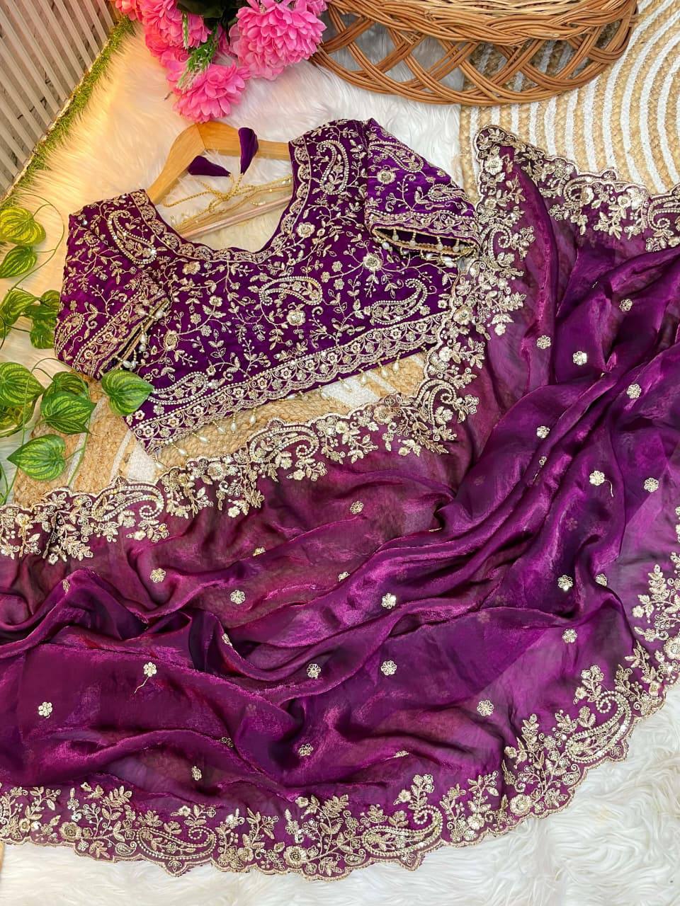 New Launch: Designer Fendy Satin Saree