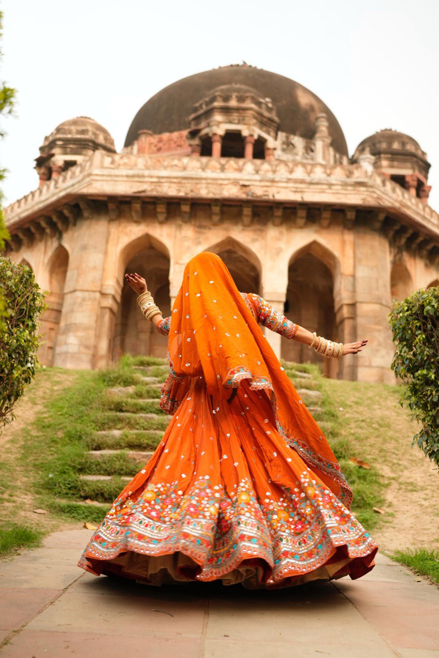 Premium Designer Lehenga Set – Fully Stitched | 5 Meter Flair | Full-Size Dupatta