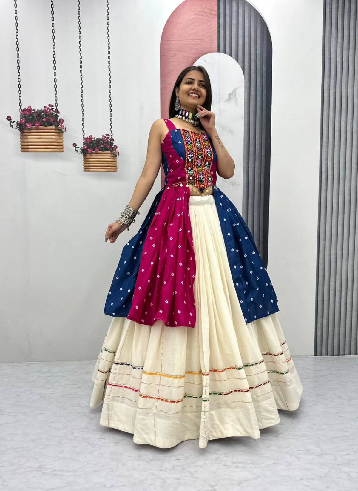 ✨Bandhej Lehenga Choli – 6 Meter Flair✨