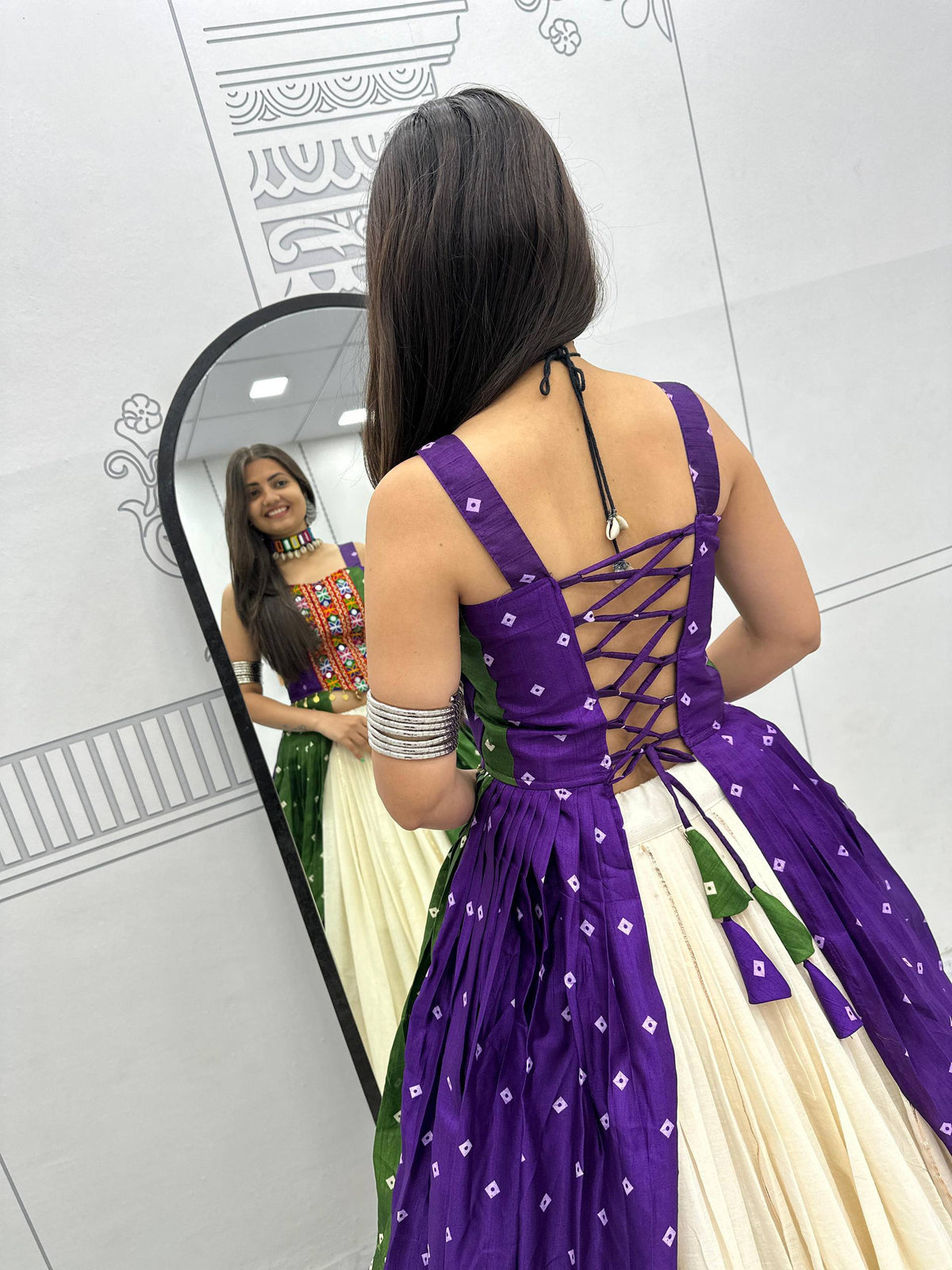 ✨Bandhej Lehenga Choli – 6 Meter Flair✨