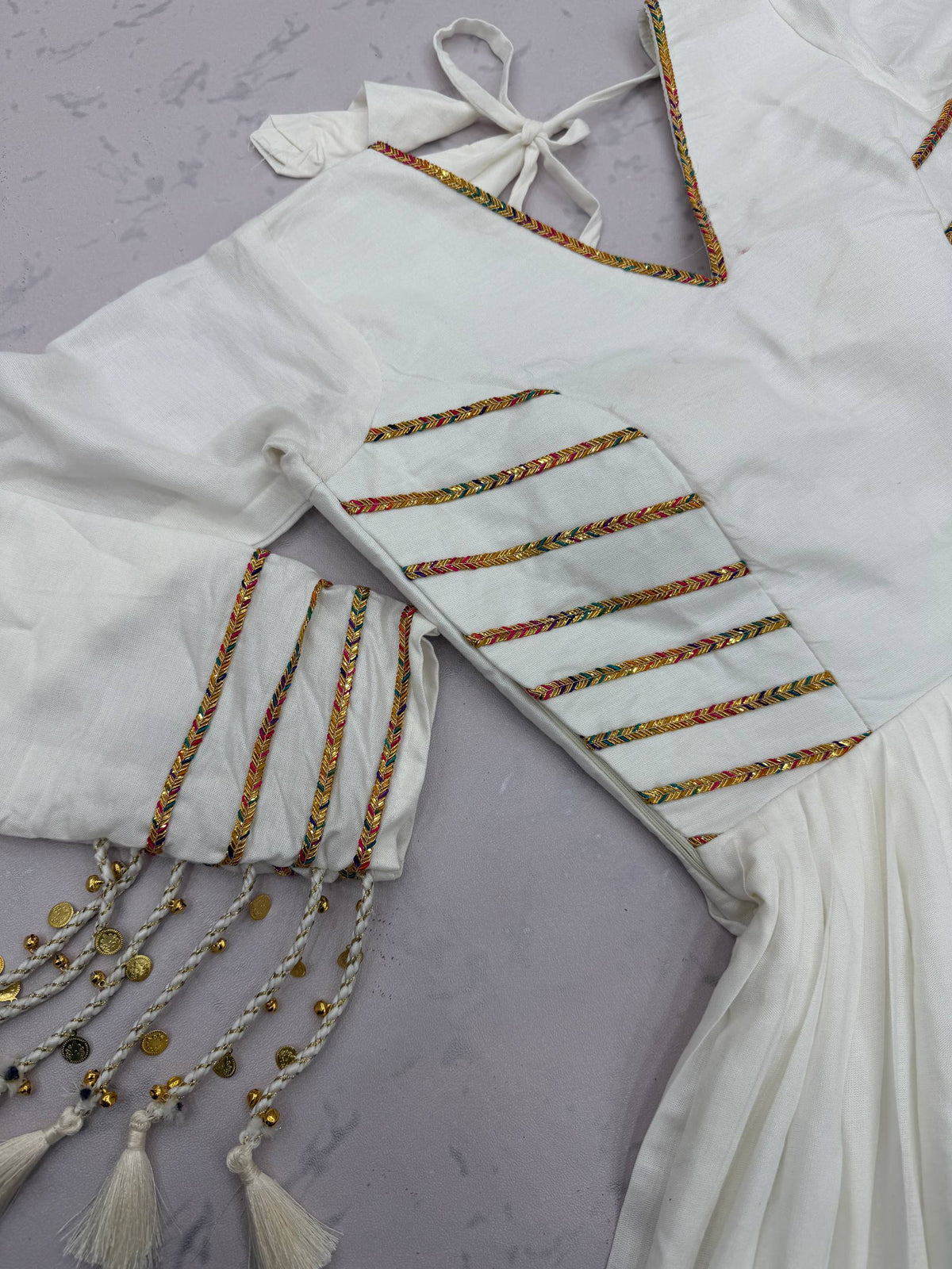 ✨ Black & White Gold Navratri Gown ✨