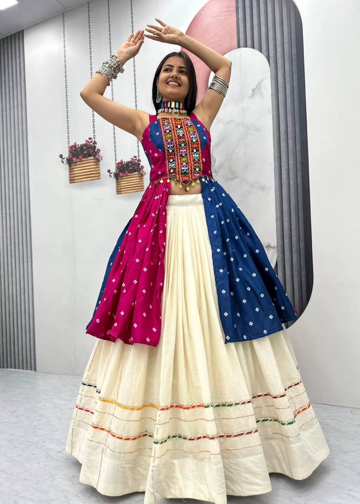 ✨Bandhej Lehenga Choli – 6 Meter Flair✨