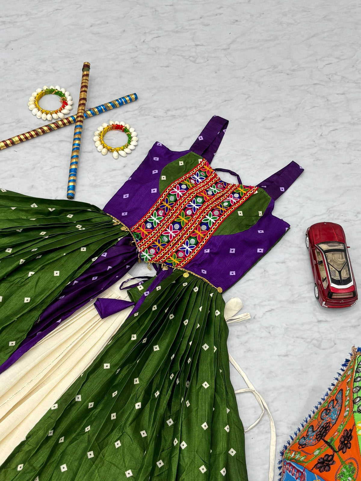 ✨Bandhej Lehenga Choli – 6 Meter Flair✨